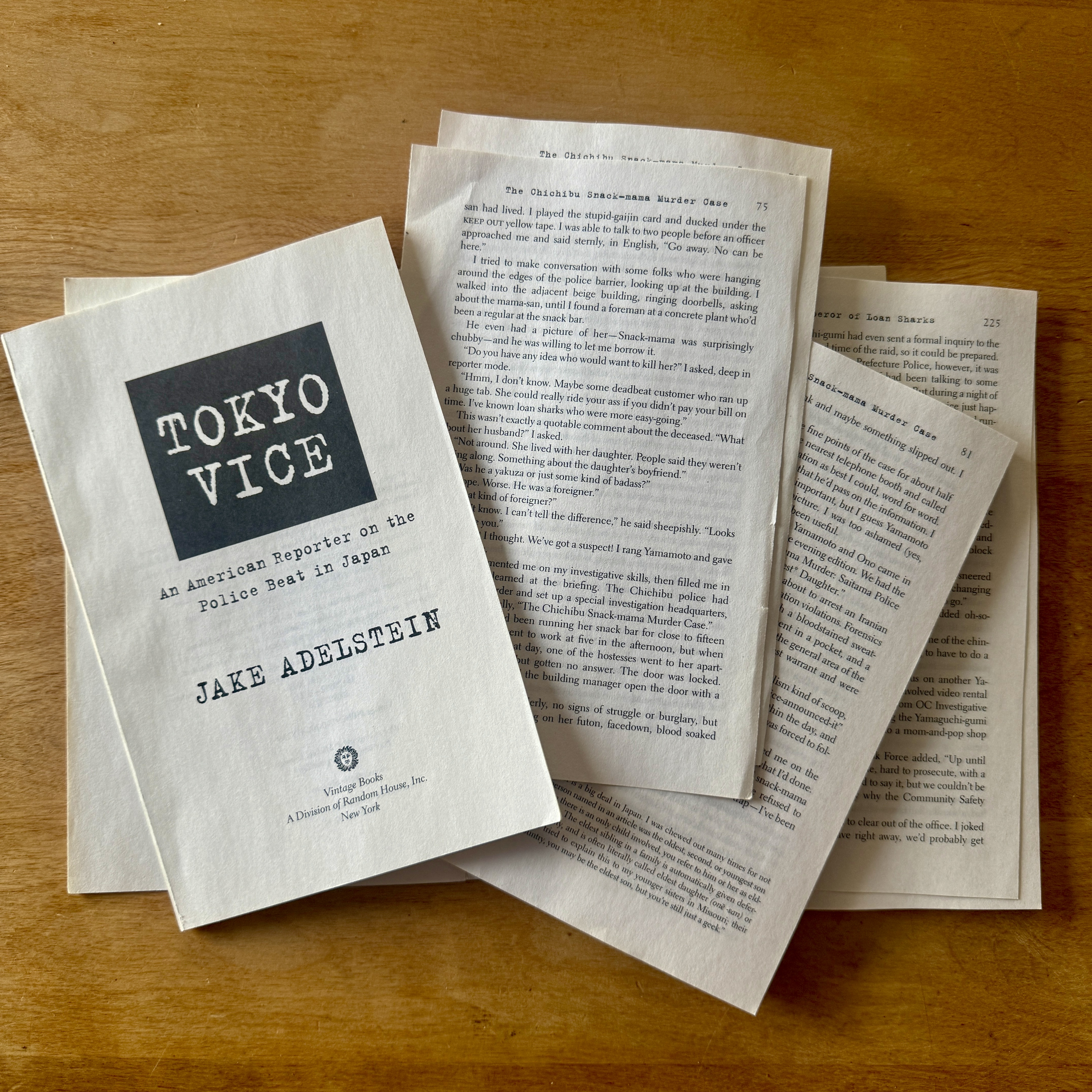  And it started with a Jake Edelstein journalistic bang. "Tokyo Vice: An American Reporter on the Police Beat in Japan,"