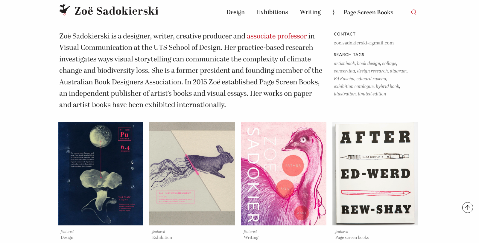 Blurb's first ever ambassador is an Australian designer named Zoë Sadokierski. I think she is the future of creativity.