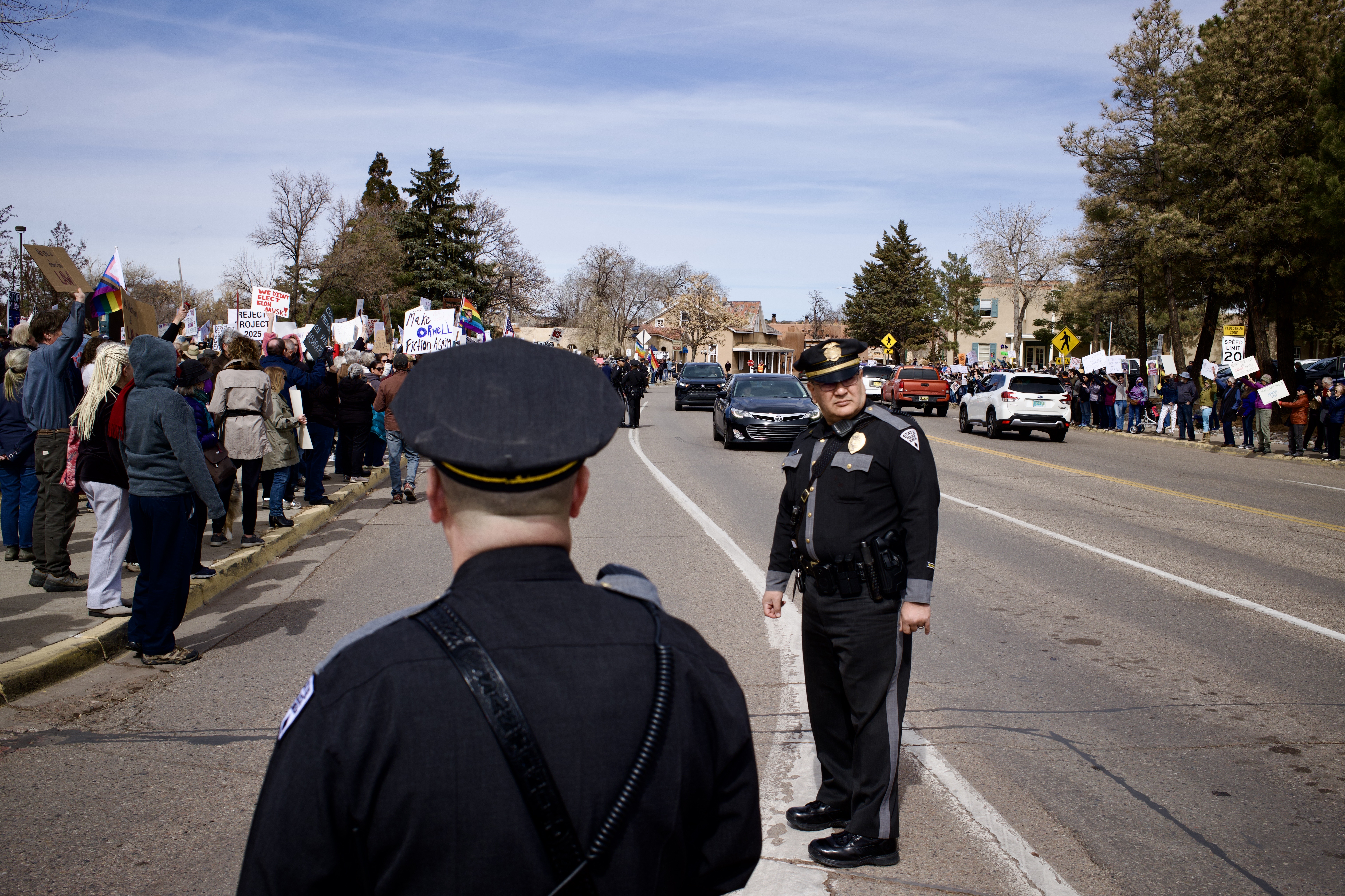 Testing out the Fujifilm X100VI during a protest in Santa Fe, New Mexico. The peaceful protest was aimed at the Trump administration.