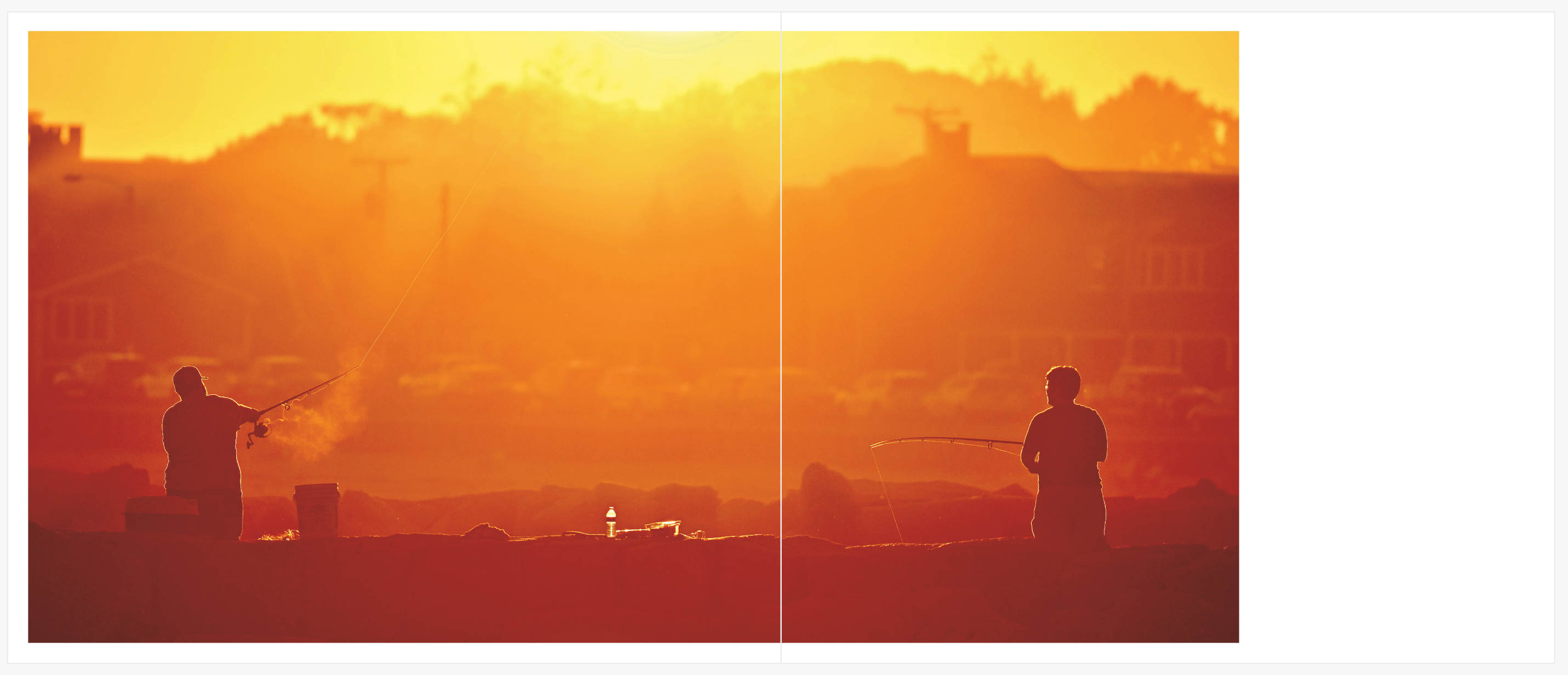 Photographing people fishing for mackerel at sunset in Maine. The observations made while photographing are important. 