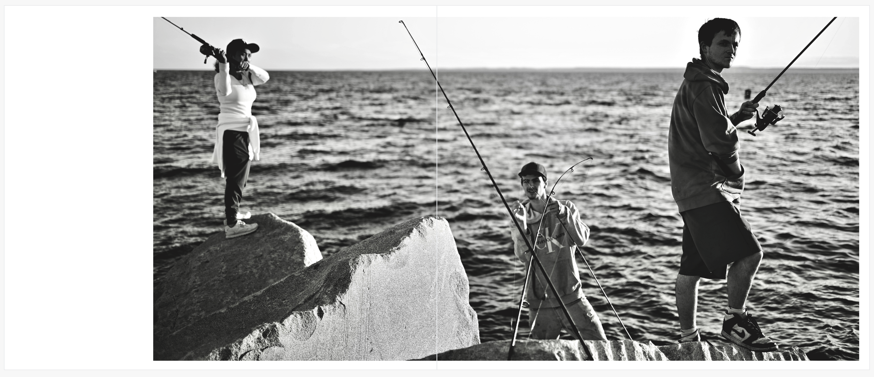 Photographing people fishing for mackerel at sunset in Maine. The observations made while photographing are important. 
