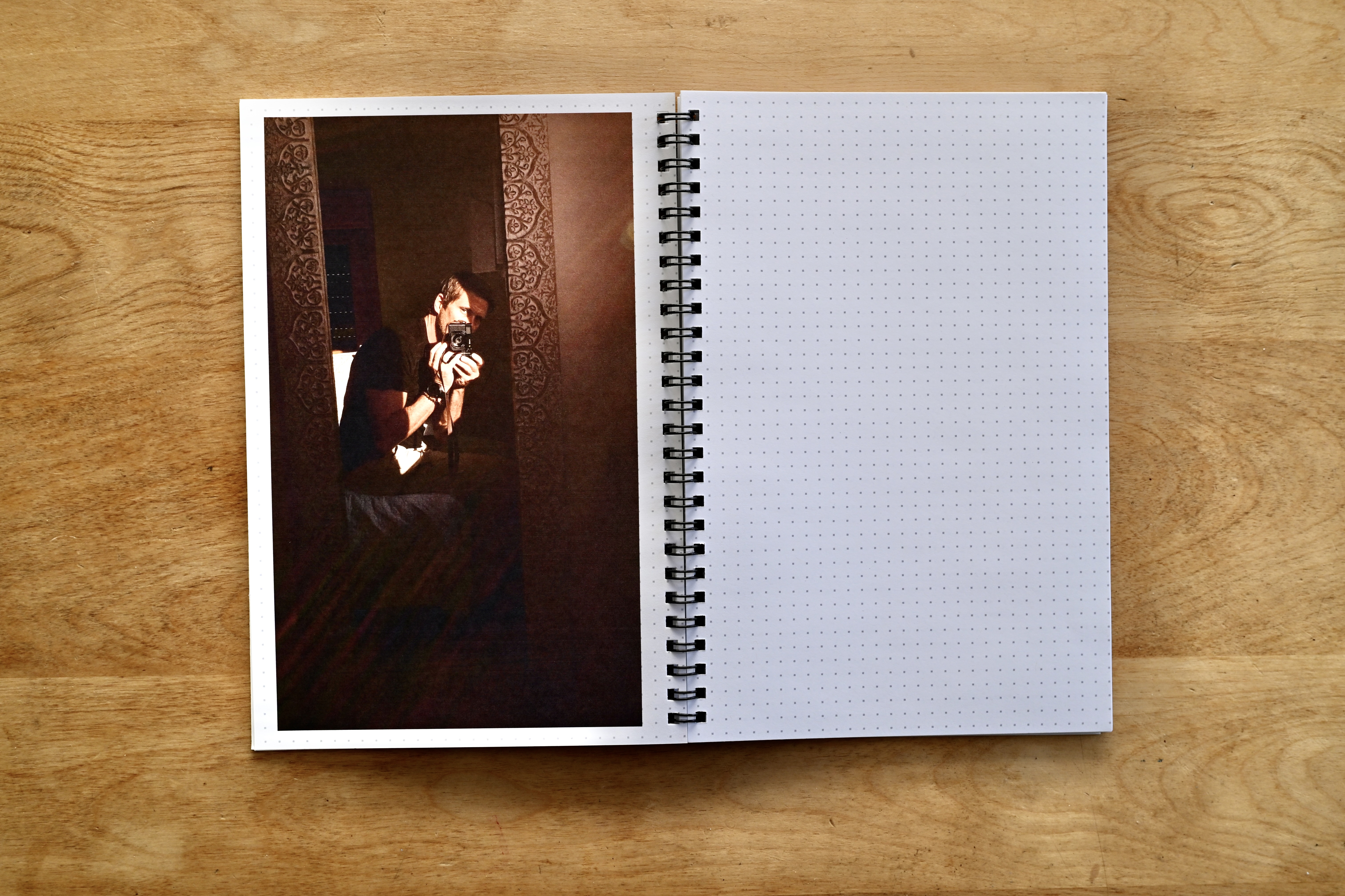 The last of my Morocco test books has arrived. This one is a Blurb Wire-O bind notebook with seventy two pages. 